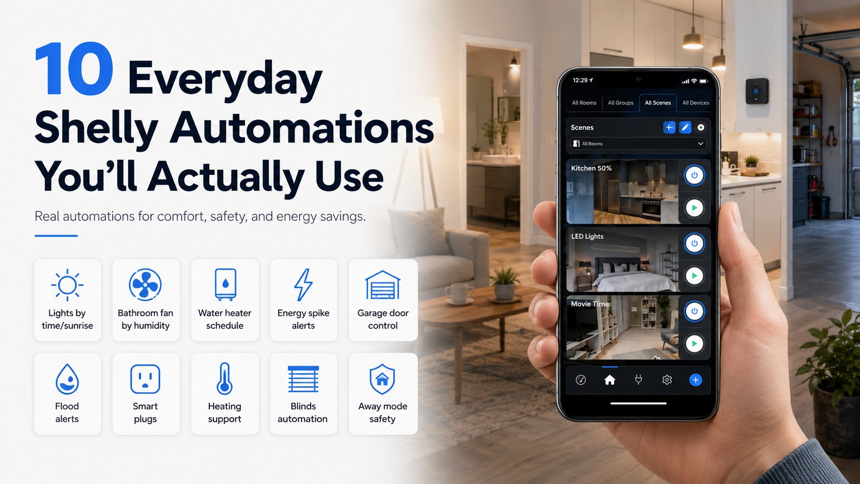 Simple lifestyle visual for a practical smart home automation article